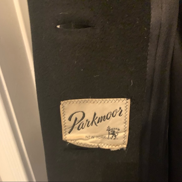 Parkmoor New York Black Wool Coat w Brown Fur Collar and Cuffs - Picture 6 of 11